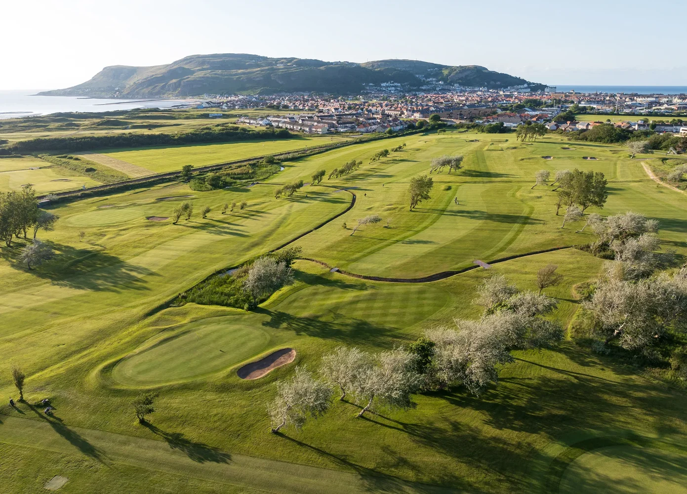 Hole 13, Y Llyn, from the air