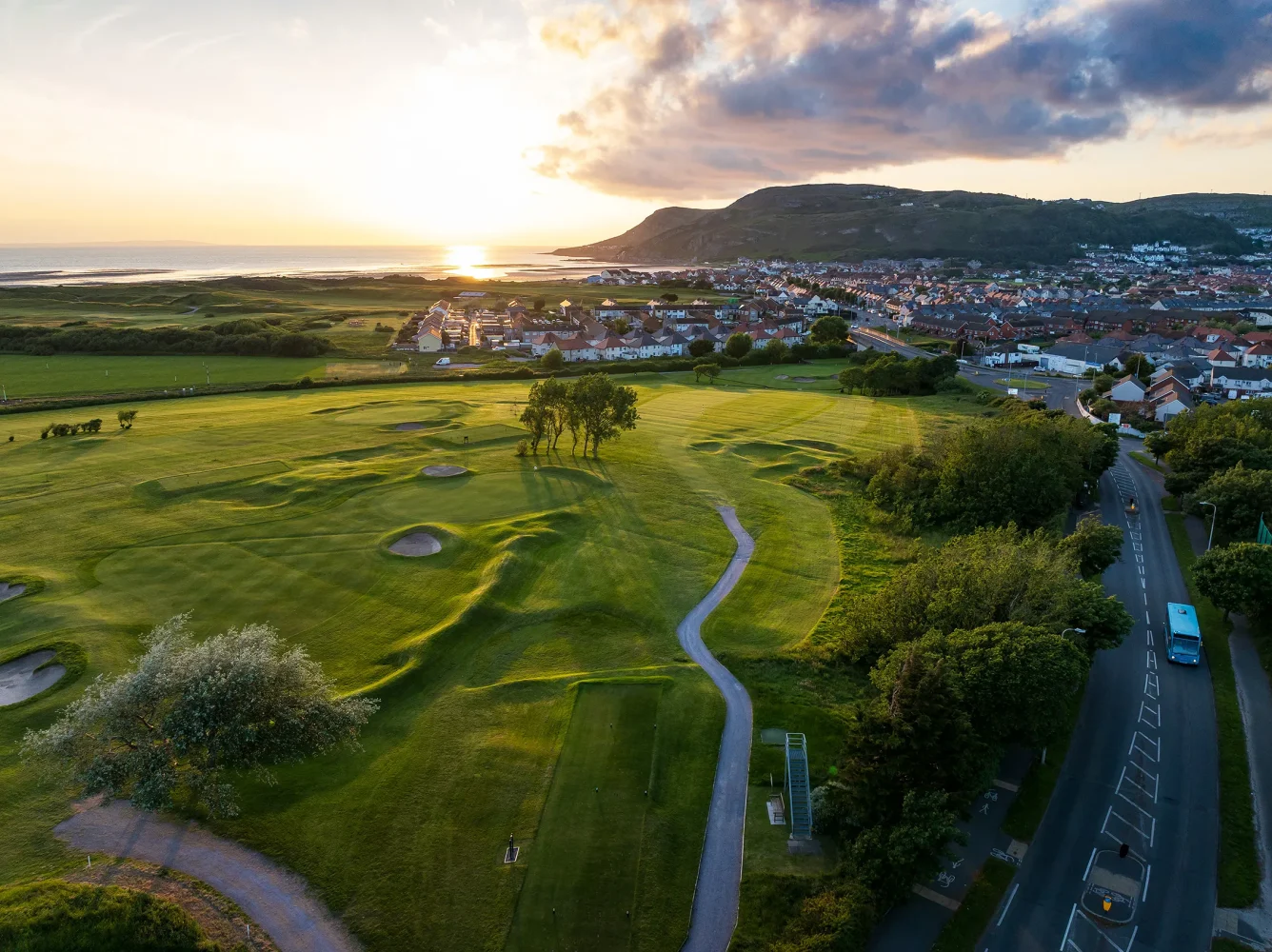 Hole 2, Y Bont, from the air